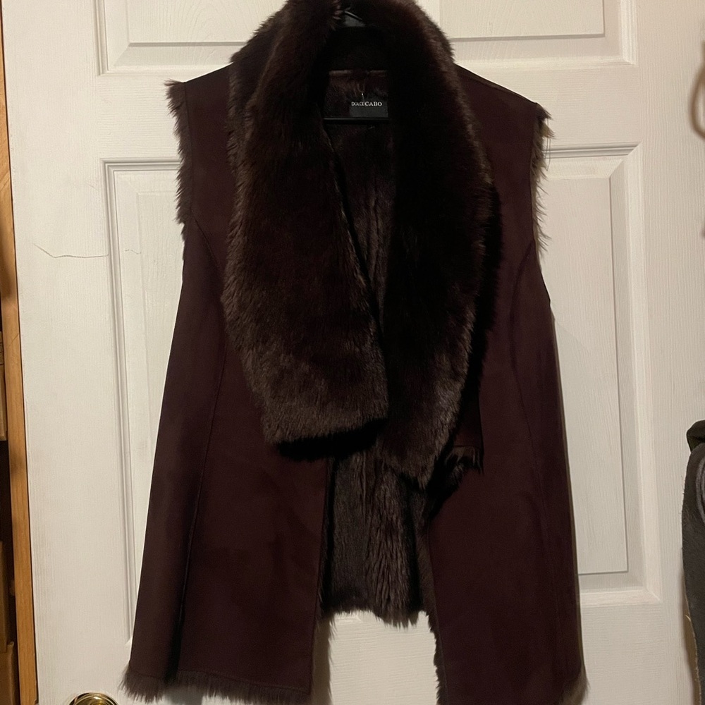 New Dolce Cabo faux suede/fur vest